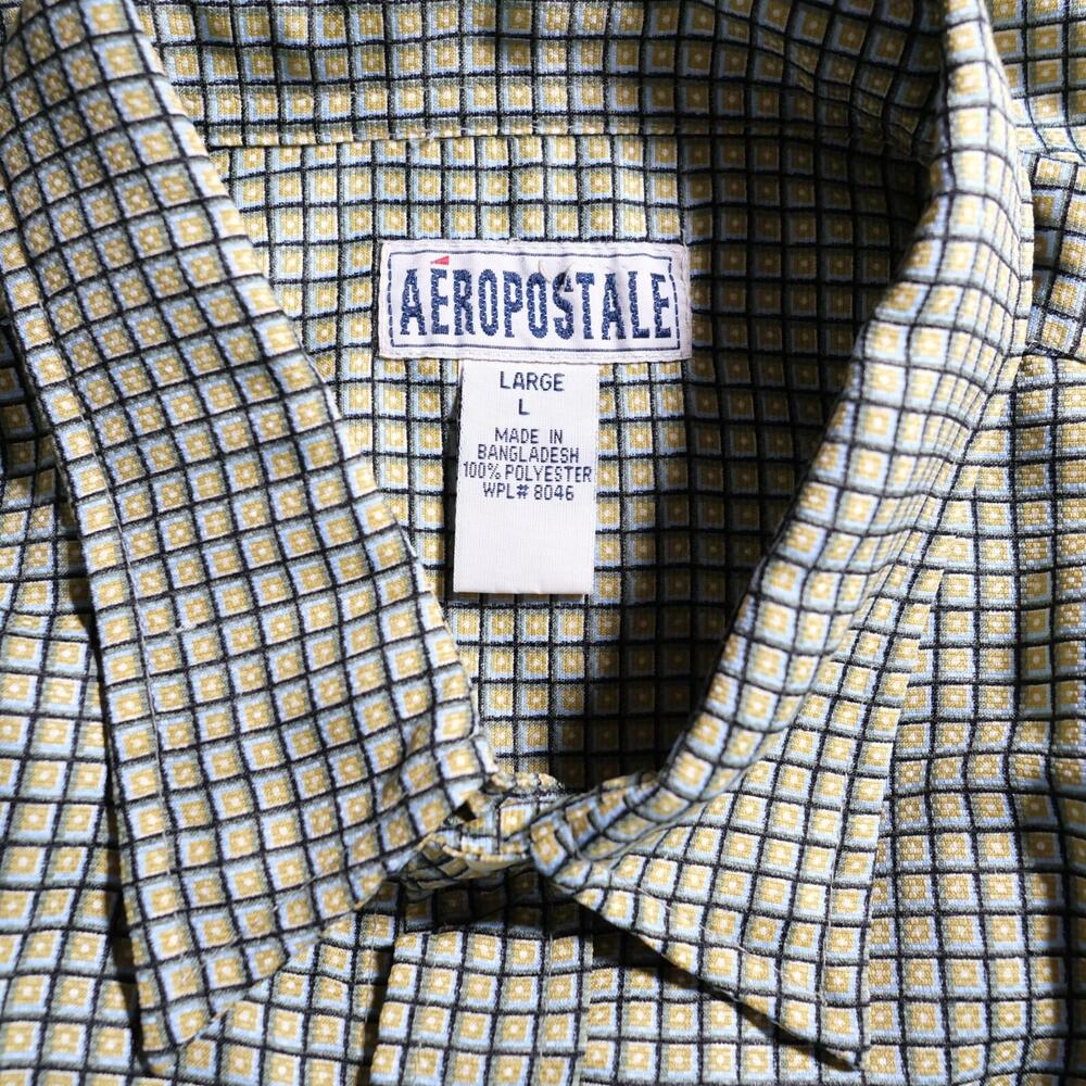 Vintage Aeropostale Mens Button Up Olive Green Plaid Dress Shirt L - Picture 8 of 9